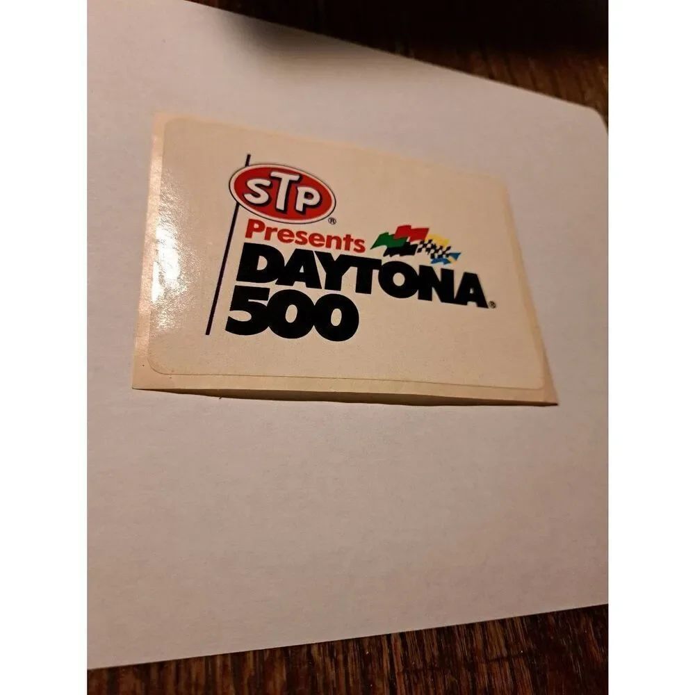 Vintage STP Presents Daytona 500 Nascar Decal Sticker Race Car Hot Rod Rat Rod